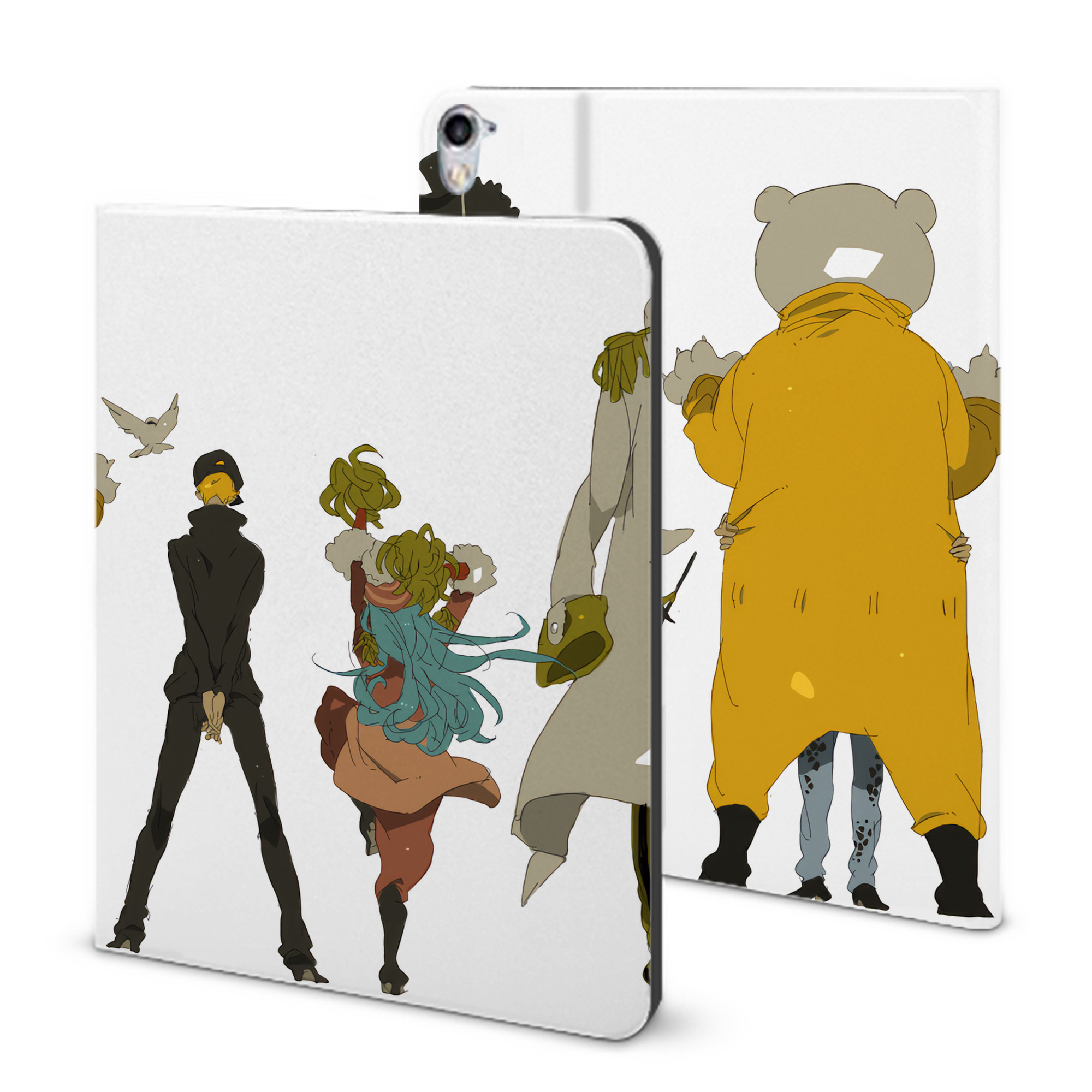 ワンピース ONE PIECE IPad ケース ブック型 PUレザー TPU 耐衝撃 軽量 薄型 ペン収納なし 全面保護 IPad 各モデル対応